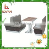 beige double side booth sofa restaurant table and chair set/modern series restaurant booth sofa and table sets xy0811