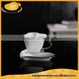 Romantic Heart Shape White Porcelain Coffee Cup and Saucer thumbnail-4