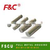 FSCU Series M8/M12/M18/M30 Full Metal Body With Protected Tube, Firm Structure, Prevented Collision Damage.