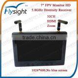 D527 5.8GHz 7 Inch FPV Monitor Built-in Battery for FPV Electric Helicopter