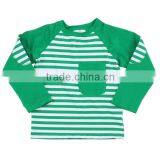 Wholesale 2016 Latest Design Green Stripe Baby Boy Cotton Raglan Pockets Design Fashion Kids Boys Knit Shirts thumbnail-1