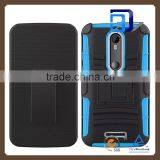 2015 New Modle Heavy Duty Shockproof Armor Case 3 in 1 Combo Belt Case For Motorola X3 Factory Price thumbnail-5