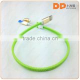 Hot sale solid color zipper usb cable 2 in 1 usb cable for laptop