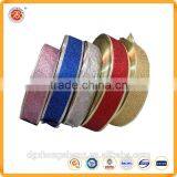 High Quality Fashion Red Christmas Ribbon With Glitter Christmas Ribbon Decoration thumbnail-4