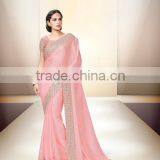 Marine Blue Georgette Saree thumbnail-2