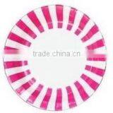 Hot Pink and White Stripe Paper Plates Pack Includes 12 Paper Plates Size 9" (23cm)
