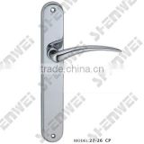 27-26 CP brass door handle on plate