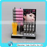 Acrylic Lipstick Holder Acrylic Make up Stand With Dividers Black