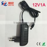 12v 1a /12v 1000ma ac dc power supply adapter US/EU/UK plug