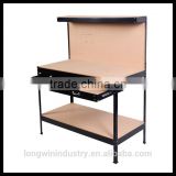 Heavy Duty MDF Board Workbench With Metal Frame And Drawer