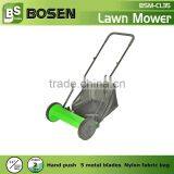 14" Hand Push Two Wheels Reel Lawn Mower with 350mm Blade