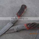 Outdoor Mini Damascus Pocket Knife Gift Folding Knife thumbnail-4