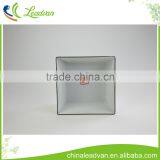 Wholesale Reusable Large White Square Galvanized Metal Flower Pots and Vases thumbnail-3