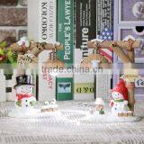 Resin Houses Decorated With Christmas Lights Snowman Lamp thumbnail-3