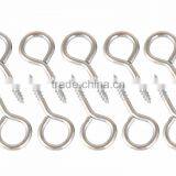 Silver Color Zinc Plated Metal Cup Hooks Eye Shape Screw Hooks Self-tapping Screws Hooks Ring thumbnail-5