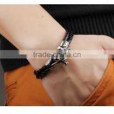 Men's Leather Bracelets 316L Stainless Steel Jewelry Genuine Leather Bracelet thumbnail-6
