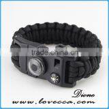 Camping Climbing Hiking Black Compass Paracord Bracelet With Logo thumbnail-3