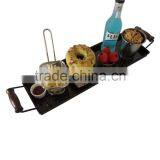 Metal Display Food Trays for Bar Black Coffee Color Coating Tray Table Serving Trays for Hotel Restaurant Home