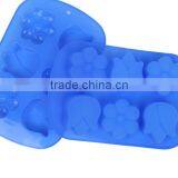 11036 Six Cavities Three Different Flower Shaped Promotional Gift Silicone Cake Mold thumbnail-5