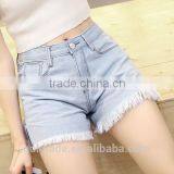 Wholesale Summer Europe Style Women Fashion Jeans Short Pants High Waist Denim Shorts thumbnail-1