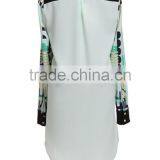 Ladeis' Fahison Long Sleeves Double Layer Digital Print High Quality Direct Factory Chiffon Style Blouse 2015 thumbnail-3