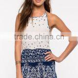 Hot Sale Boho Border Elegant Smocked Romper Whoelsale thumbnail-2