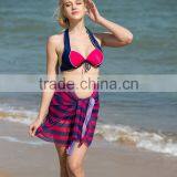 2015 Summer New Arrival Sexy Backless Striped Strip With Padding With Veil Beach Swimsuit thumbnail-6