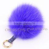 CX-A-63 New Promotional Fox Fur Ball Fur Pom Keychain With Fur Pompom thumbnail-4
