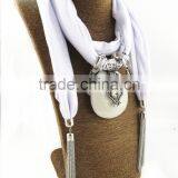 Red Turquoise Hollow Cross Pendant Jewelry Necklaces Diy Handmade Polyester Scarves 2016 New Design Women Scarves thumbnail-6