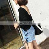 Runwaylover 4896 Europe Style New Design Tie Denim Summer Short thumbnail-3