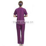 2016 Top Quality Juqian Classic Purple V Neck Summer Hospital Medical Staff Uniforms thumbnail-4