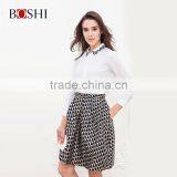 2015 Sweet Ladies White Chiffon Embroidery Women Shirts Design thumbnail-2