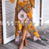 Walson 2017 Hot Selling American Style Printed Asymmetric Casual Midi Skirt thumbnail-5