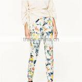 Custom Design Female Fitted Cotton Multicoloured Floral Dress Pants thumbnail-2