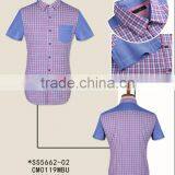 Fashion New Checked Short Sleeves Cotton Men Shirts thumbnail-2