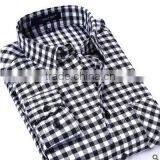 White and Black Small Plaids Flannel Classical Style for Men Daily Life Work Business Shirt thumbnail-1