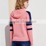 Ladies Cool Loose Knitted Pullover Pink Hoodie Sweater With Wholesale Price thumbnail-5