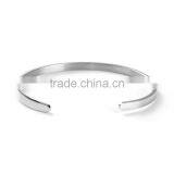304 Stainless Steel Open Cuff Bangles Bracelets Silver Tone thumbnail-3