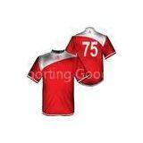 Red Short Sleeve Football Shirts Sportswear, Sublimation Soccer Jersey Team Uniforms