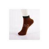 Spandex Cotton Mens Ankle Socks , Beautiful Mens Brown Ankle Socks thumbnail-1