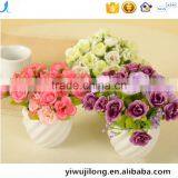Lovely Decorative Artificial Silk Restaurant Table Vase Crystal Rose Flower thumbnail-1