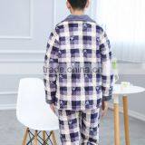 2017 Fashion Fleece Men Pajamas Check Printing Top Quality thumbnail-3