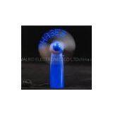 Custom made blue color flashing led novelties message fan with printed logo