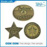 3D Custom Logo Star Shape Casting Iron Antique Brass Plating Lapel Pin