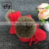 Handmade Fall Crocheted Shoe Sole Hand Crochet Cute Shoes Winter Baby Plush Indoor Booties thumbnail-4