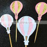 Newest Pink Balloon Glitter Cupcake Topper Birthday Wedding Cake Decorations thumbnail-2