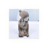New Design Acrylic Knitted Hat Scarf Attached thumbnail-6