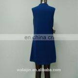 Woman's Classic Pleated Front Button Open Shirt Dress Made of Chiffon Crepe thumbnail-6