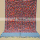 Wool Pashmina Shawl With Fancy Wool Embroidery thumbnail-2