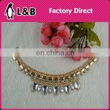 Jewelry Handmade High Quality Decoration for Collars Sparkle Rhinestone Crystal Gold Necklace for Collar thumbnail-1